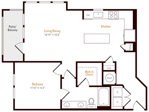 Alexan Pena Station Apartments in Denver, Colorado A5 Floor Plan